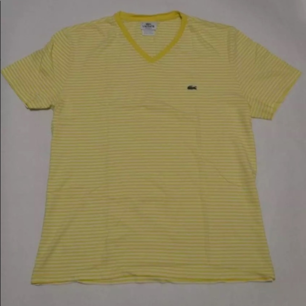 Lacoste Men's Regular Fit Short Sleeve YellowWhite